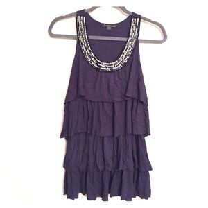 Beaded & Ruffle Forever 21 Tank Top